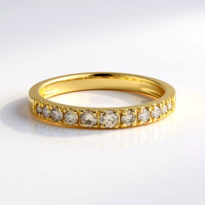 Cavill - Zilveren ring met I2 Champagne Diamant 0,306 ct - 925 Sterling Zilver Verguld - Ronde Briljantslijp Afrikaanse Diamant - Stijlvol & Exclusief