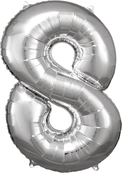 Amscan Folieballon Cijfer 8 Junior 53 X 83 Cm Zilver