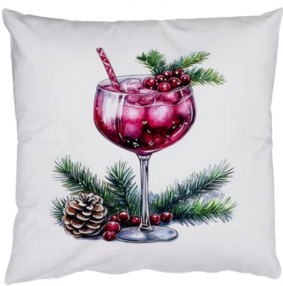 Sierkussens - Kussentjes Woonkamer - 50x50 cm - Winter - Cocktail - Decoratie - Drank - Kerst
