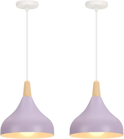 2 Stuks Hanglamp Moderne Slaapkamer Scandinavische Kroonluchter voor Woonkamer Keuken Restaurant Violet