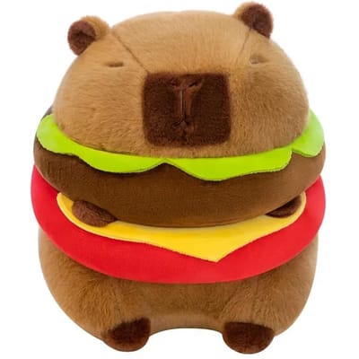Capybara Pluche Knuffel Speelgoed Simulatie Dier Pop Nieuw Schattige Hamburger Zacht Kinderspeelgoed Verjaardagscadeau Kawaii Kamerdecoratie 20CM