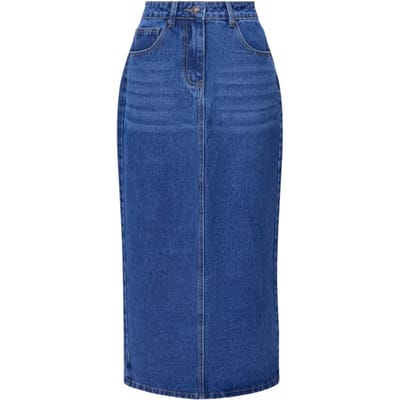 French Connection Denim Midi Back Split Skirt Sz18 Vintage Size: 6 | Denim Skirts Outlet | Dames | Blauw