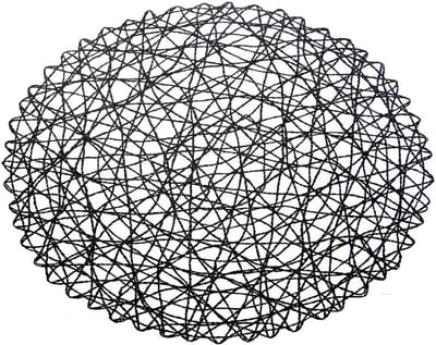 Placemat Papier Zwart Rond 35 cm - Tafelonderzetter