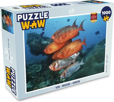 Puzzel Vis - Rood - Grijs - Legpuzzel - Puzzel 1000 stukjes volwassenen