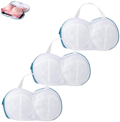 3 stuks - Bh Waszakken - Bh Wasnetje Voor Wasgoed - Anti-Vervorming - Waszakje Lingerie - Premium Lingerie Waszakje - Waszakje Laundry Bag - Wasnet - 31*17.5cm - blauw - Gaasmateriaal