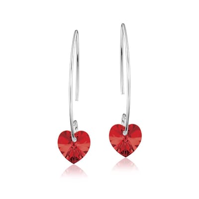 Montebello Oorbellen Liv HZ49 - Swarovski Hart - 925 Zilver Gerhod. - Ø10mm - 35mm