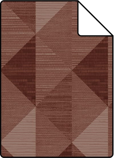 Proefstaal Origin Wallcoverings behang grasweefsel in grafisch 3D motief bordeaux rood - 26.5 x 21 cm - 347887-S