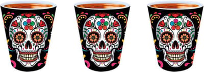 Fiestas Guirca - Shotglaasjes Catrina 6 x 5 cm - 3 stuks