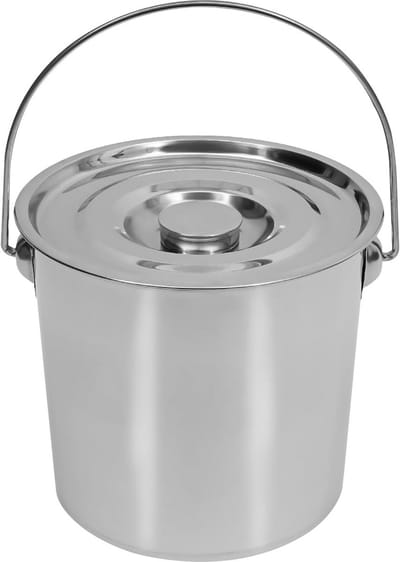 Rvs Keuken Emmer - Schoonmaak Emmer Voedsel Emmer - Keuken Opslag - Voedselveilig Rvs - 12 Liter - Zilver