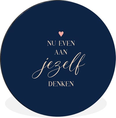 WallCircle - Wandcirkel - Muurcirkel - Sterkte - Quotes - Hartjes - Denken - Aluminium - Dibond - 30x30 cm - Binnen en Buiten