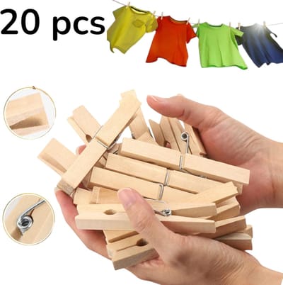 20 stuks - Kleine houten clip in natuurlijke houtkleur - 2,5x0,3cm - Houtkleur - Houten clip in natuurlijke houtkleur - Opbergclip - Kleine houten clip - Visitekaartjes- en fotoclip