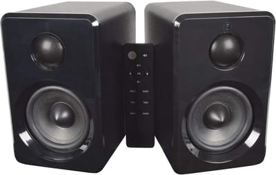 Actieve Stereo HiFi Boekenplank Luidsprekerset met Bluetooth, USB en AUX - Inkl. Afstandsbediening