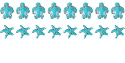 Go Go Gadget - Kralenset - Hobbykralen - Sieraden maken - 1 set van 24 stuks - Zeester - Schildpad - Turquoise