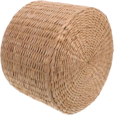 Kinderkrukje Geweven - Voetenbankje Poef - Zitten en Spelen - Handgeweven Vakmanschap - 29.5 x 29.5 x 19.5 cm - Natuurlijk
