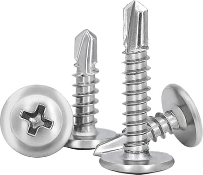Famanu – Zelftappende metaalschroeven M4,2 x 13 mm, roestvrij staal, zelfborend, geschikt voor staal en metaal (110 stuks)