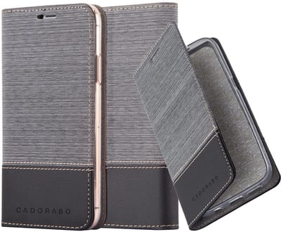 Cadorabo Hoesje geschikt voor Apple iPhone 13 PRO MAX in GRIJS ZWART - Beschermhoes met magnetische sluiting, standfunctie en kaartvakje Book Case Cover Etui