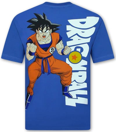 Heren T shirt met Print - Tshirts Heren Grappig - Oversized T shirt Heren - Dragon Ball -1969- Blauw