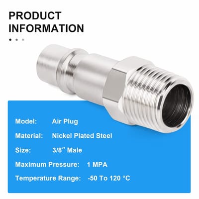 Dailygoods- Luchtplug 10 Stuks - Stalen Pluggen - BSP Draad - Pneumatische Stekkers - Snelkoppelingen - Hoge Kwaliteit - Pneumatische Stekker