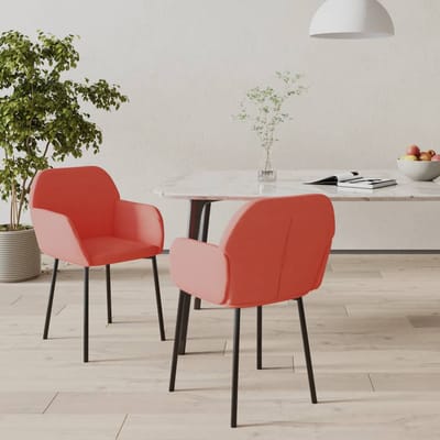 vidaXL - Eetkamerstoelen - 2 - st - fluweel - roze