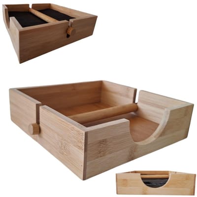 PORTE-SERVIETTES PORTE-SERVIETTES SUPPORT POUR TISSUS BOÎTE EN BAMBOU 18,5 cm