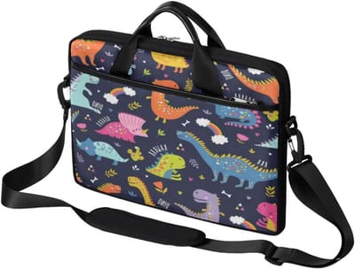 Laptop Tas Dino - Aktetas Computer - Bescherming Notebook - Cartoon Dier Ontwerp - 13-15 inch - Meerkleurig