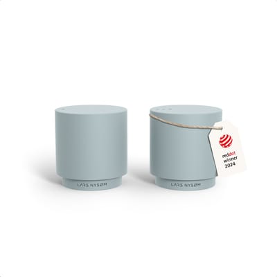 LARS NYSØM Svæve Set Roestvrijstalen Peper- en Zoutstel - Modern Minimalistisch Ontwerp - Eenvoudig Navullen (Sky Blue)