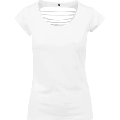 Build Your Brand - Back Cut Dames T-Shirt - White maat XL