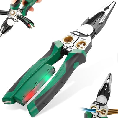 Multifunctionele Draadstripper - Elektrische Tang - Klus Werkzaamheden - Met Spanningstester - 8-in-1 - Groen