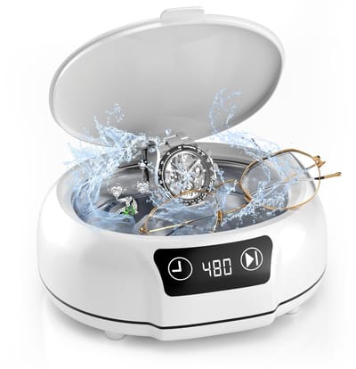 Ultrasoon Reiniger voor Sieraden, Bril, Juwelen, Ringen, Kunstgebitten, 700 ml, 48 kHz