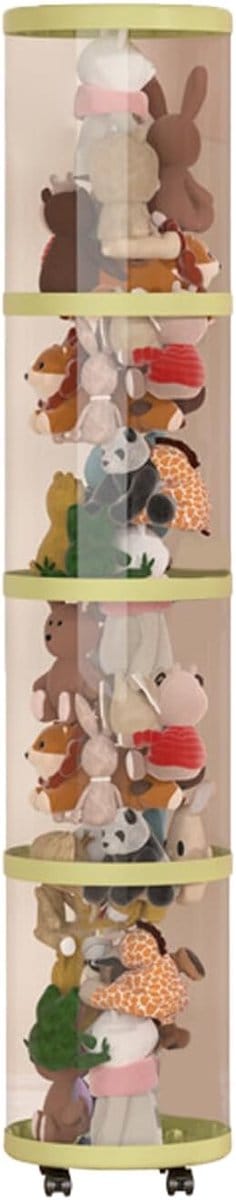 Opbergbuis Speelgoed - Pluche Organizer - Kinderslaapkamer Inrichten - Verticale Mand - 4 Lagen 136cm - Groen