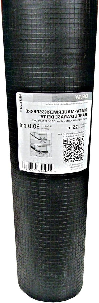 Metselwerk Vergrendeling - Muur Blokkeren - Bouw Projecten - Bitumen Compatibel - 50 cm x 25 m - Zwart