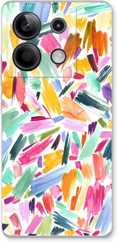 Case Company® - Hoesje geschikt voor Xiaomi Redmi Note 13 5G hoesje - Watercolor Brushstrokes - Soft Cover Telefoonhoesje - Bescherming aan alle Kanten en Schermrand