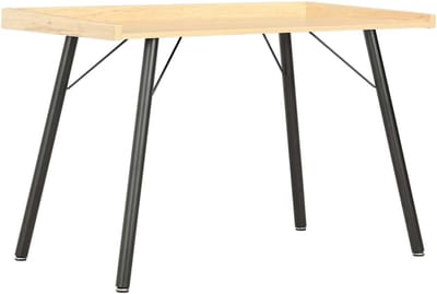 Modern hoekbureau - Compacte tafel - Thuiswerken - Verhoogde rand - 90 x 50 cm - Zwart en eiken