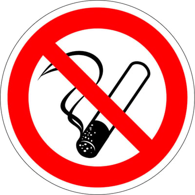 Verboden te roken sticker 50 mm - 10 stuks per kaart