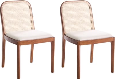 EDINA - Eetkamerstoel set van 2 - Bruin - Polyester