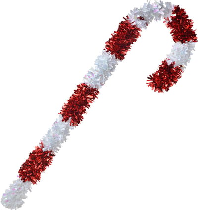 Clayre & Eef Kerstdecoratie Zuurstok 95 cm Rood Wit Kunststof