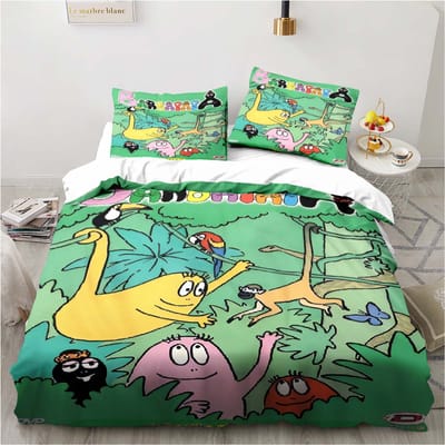 Schattige Cartoon Les Barbapapa Beddengoed Collectie Zachte Dekbedovertrek Volwassenen Kinderen Slaapkamer Enkel Dubbel King Size Bed Dekbedovertrek Kussensloop US King 264x228cm