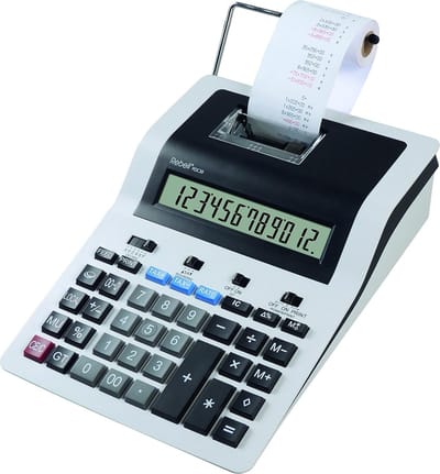 Printrekenmachine - Zakelijke Rekenmachine - Boekhouding Financiën - Snelle Tweekleurige Print - 25.5x19x7 cm - Wit