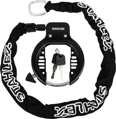 Stahlex Ringslot + Insteekketting 5.5mm X 90cm | Zwart