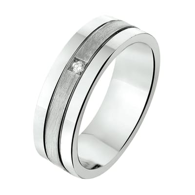 Gerhodineerd Zilver Ring A309 - 6 Mm 0.02Ct H Si 1315587
