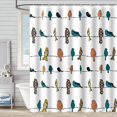 VHV - Douchegordijn - Douche gordijn - Douchegordijnen - Waterdicht douchegordijn - Wasbaar douchegordijn - Badkamergordijn - Douchegordijn badkamer - Voor badkamer douche bad - Voor thuis camper hotel - 180x180 cm - Stijl 27