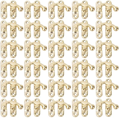 Dailygoods- Decoratieve Sluitingen 30 Stuks - Antieke Gouden Haspen - Retro Stijl - 3,2 x 2,8 cm - Duurzaam IJzer - Voor Sieraden/Geschenkdozen - Hasp