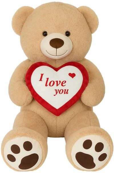 Knuffelbeer Bobo met I Love You Hart Pluche Knuffel XXL 100 cm - Liefde Love Teddybeer - Valentijnsdag Cadeautjes Man Vrouw – Knuffel beer Valentijnsdag - Ik hou van jou - I Love You - Heart Plush Toy