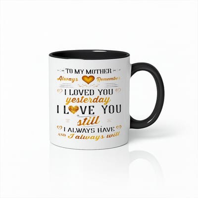 Voor Mijn Moeder Liefdevolle Quote - Tweekleurige Zwart-Witte Mok - Sentimenteel Cadeau voor Mama - Moederdag - Luxe Koffiebeker