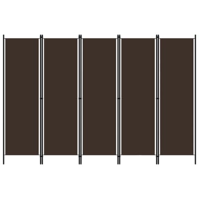vidaXL - Kamerscherm - met - 5 - panelen - 250x180 - cm - bruin