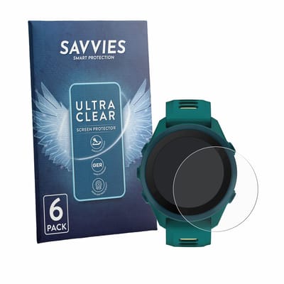 Savvies - Screenprotector voor Garmin Forerunner 170 Music - Folie Beschermfolie transparant 6 Stuks