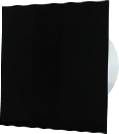 Wandventilator Badkamer en Woonkamer met Timer en Verwisselbaar Front Ø 100 of 125 mm Zwart Glas
