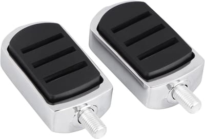 Motorfiets Voetsteunen - Pedaal Steunen - Comfortabel Rijden - Streamliner Stijl - 57mm Lengte - Chroom Zwart