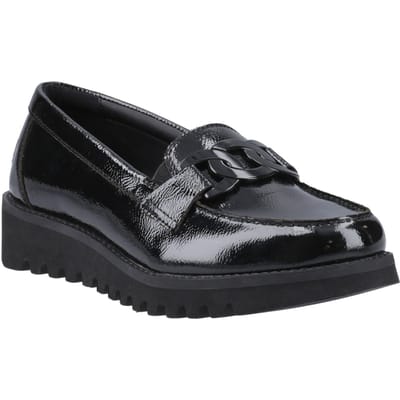 Hush Puppies Francis Loafer Patent Meisjes Zwarte Leren Mocassins