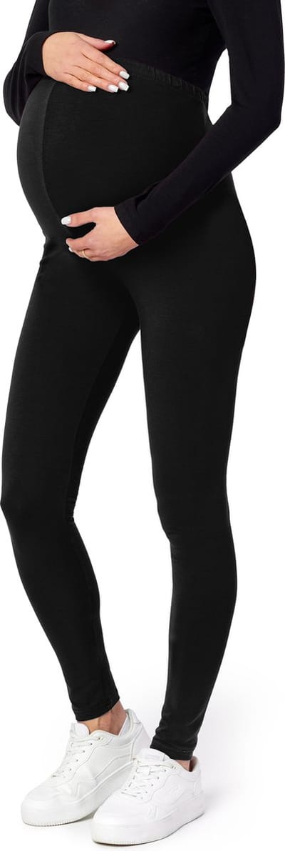 Be Mammy BE-Leggings-02 Dames Zwangerschapsleggings - Lang - Viscose - Elasthan - Zwart - S